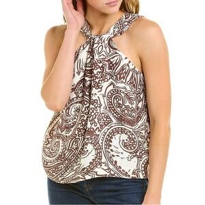 Joie NWT 100% Silk Paisley Printed Halter Top